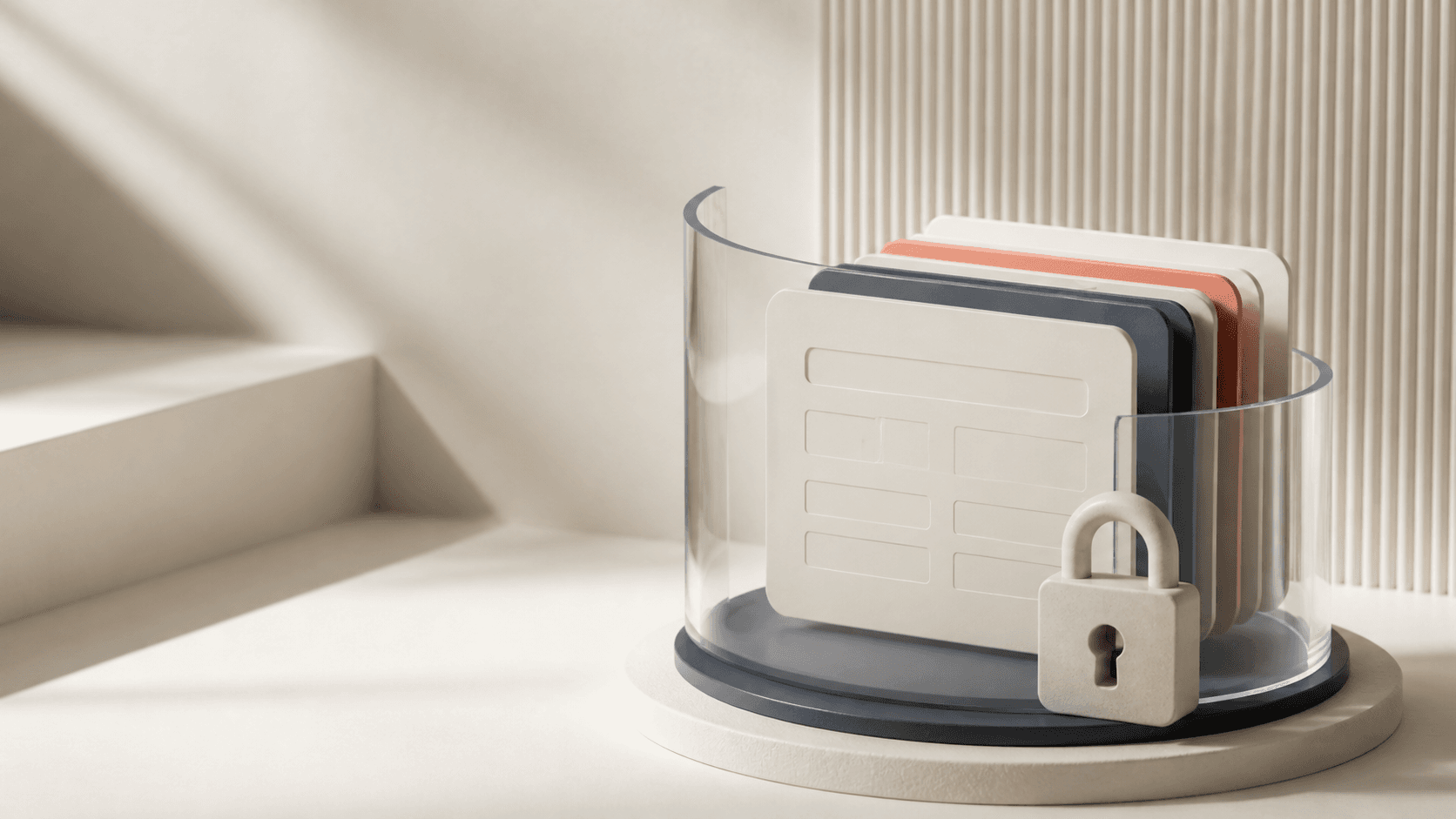 Visitor record cards protected by a translucent digital security shield