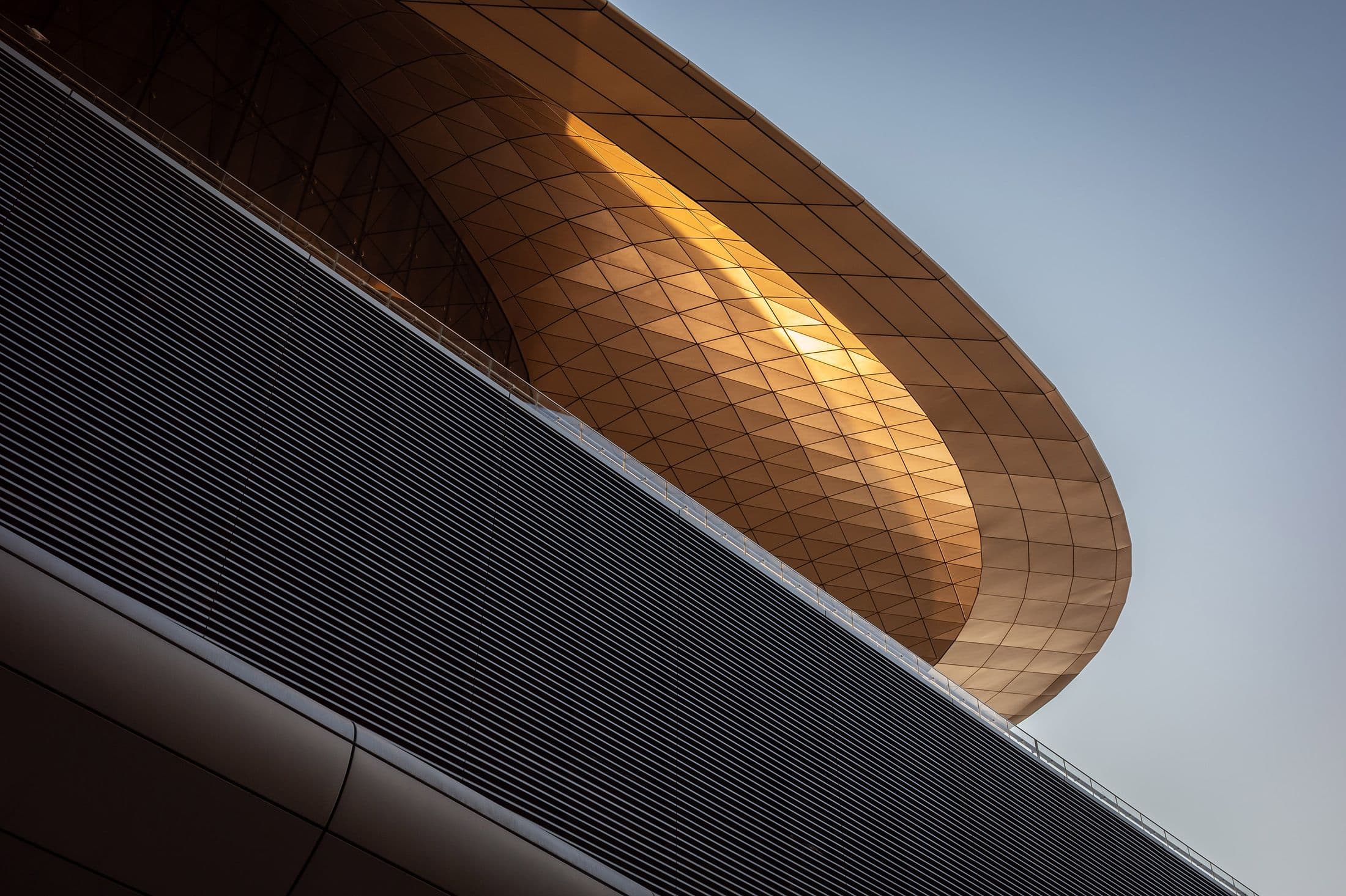 Curved geometric architecture in Dubai