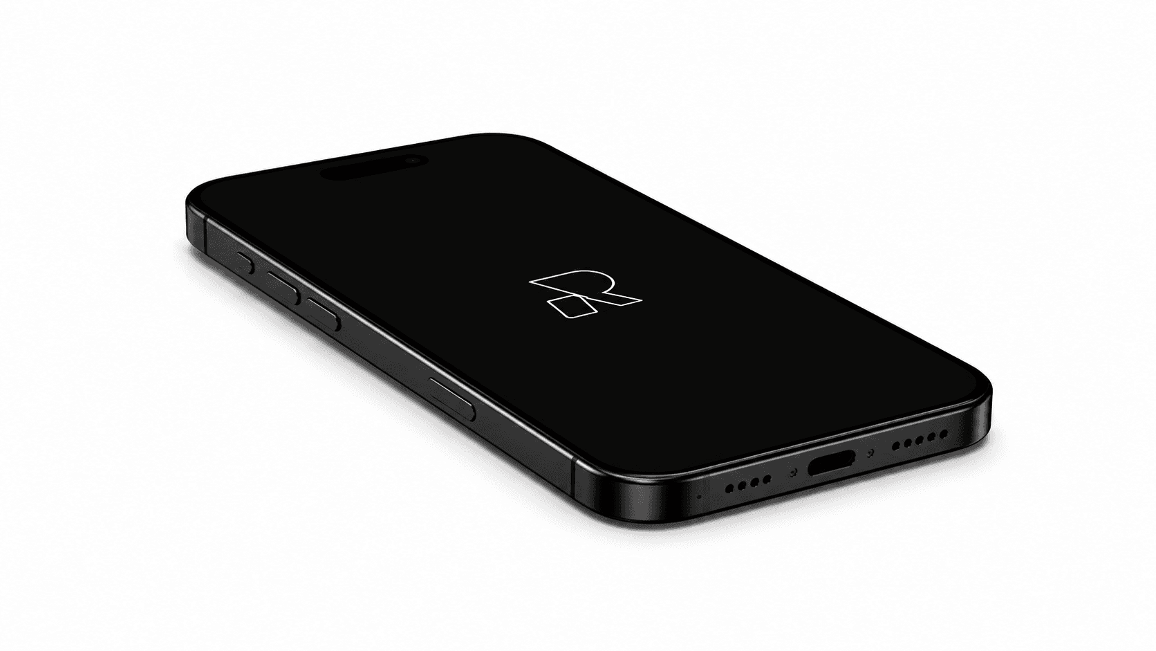 Black smartphone displaying the Repute mark